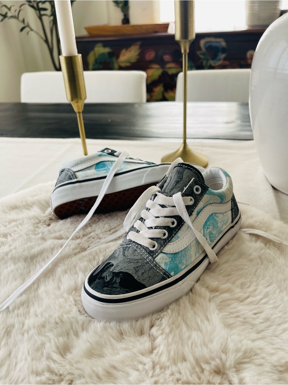 Vans grey/blue shoes sz 1.5 youth